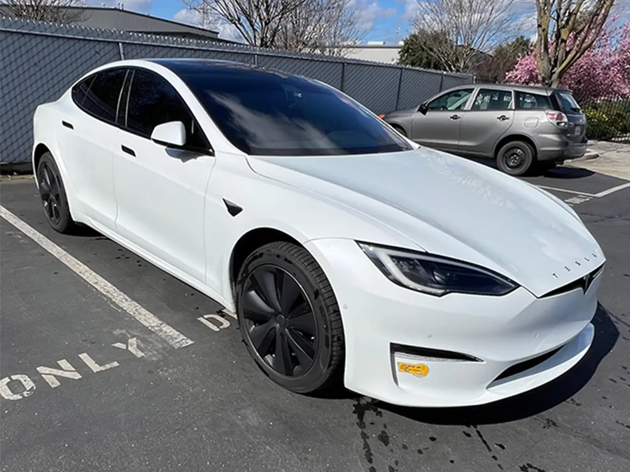 white tesla